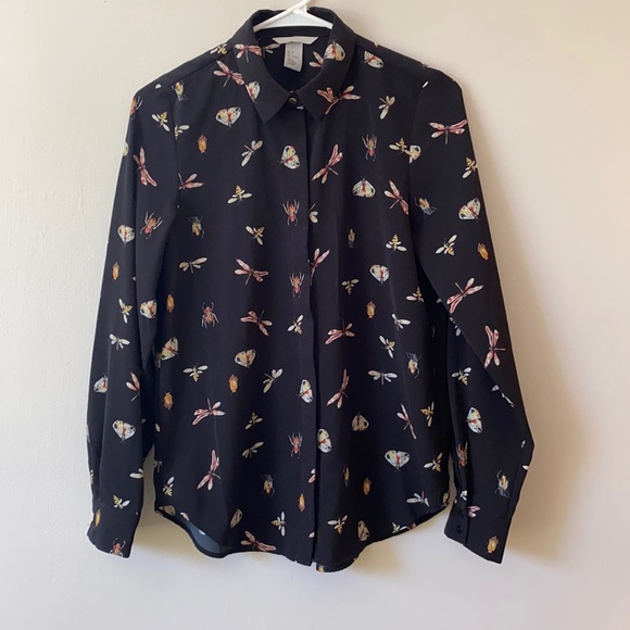 Black Insect Button up - Picture 1 of 4